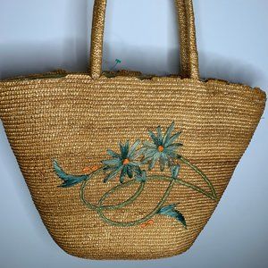 Vintage wicker beach bag